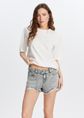 T-shirt met schoudervulling, wit, large