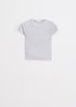 Basic T-shirt, grijs gem&ecirc;leerd, large