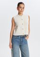 Spencer met knoopdetail, wit, off-white, large