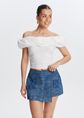 Off shoulder balloon top, wit, large