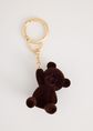 Bag charm met teddybeer, donkerbruin, large