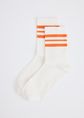 Gestreepte sportsokken, oranje, large