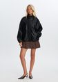 Faux leather jas, zwart, large