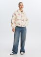 Teddy jas met borduursel, wit, off-white, large