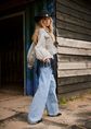 Geruite blouse met ballonmouwen, meerkleurig, large