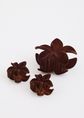 Haarclip set velvet bloem, donkerbruin, large