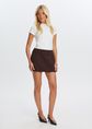 Mini rok met riem, donkerbruin, large