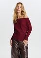 Off shoulder trui, bordeaux, large