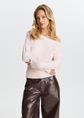 Off shoulder trui, lichtroze, large