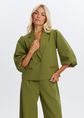 Cropped blazer met wijde mouwen, groen, olijf, midden, large
