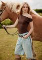 Denim bermuda, blauw, used light, large