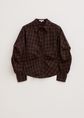 Getailleerde ruitjes blouse, aubergine, donker, large