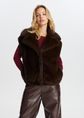 Faux fur gilet, donkerbruin, large