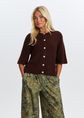 Vest met knopen, donkerbruin, large