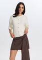 Vest met knopen, wit, off-white, large