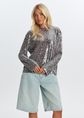 Leopard pailletten longsleeve, meerkleurig, large