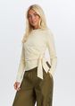 Longsleeve met knoop detail, geel, pastel, large