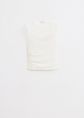 Kanten top met plooien, wit, off-white, large