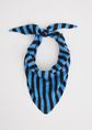 Triangel sjaal met strepen, blauw, large