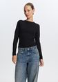 Basic longsleeve, zwart, large