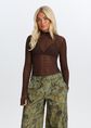Kanten body, donkerbruin, large
