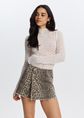 Bodycon Top met Open Kantpatroon, wit, large