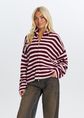 Gestreept vest met rits, lichtroze, large