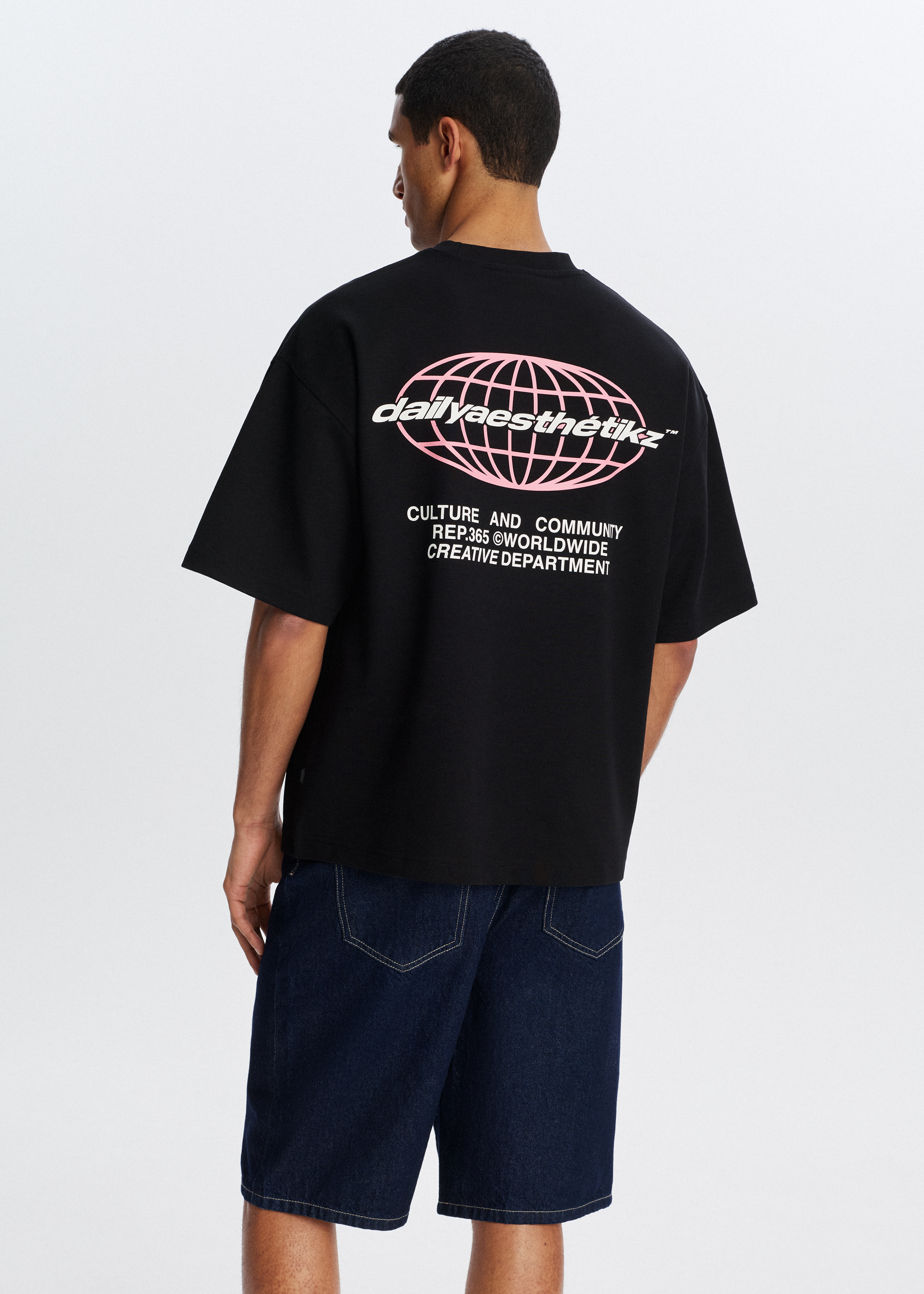 Global T-shirt zwart (ZWART) | The Sting