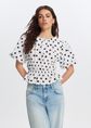 Getailleerde top met stippen, wit, large