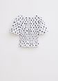 Getailleerde top met stippen, wit, large