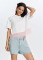 T-shirt met ruches, wit, large