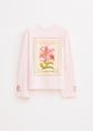 Longsleeve met bloemprint, lichtroze, large