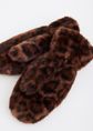 Fluffy leopard wanten, meerkleurig, large