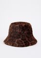 Leopard fluffy bucket hat, meerkleurig, large