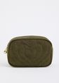 Corduroy pouch, groen, olijf, midden, large