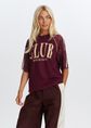 Sporty T-shirt met kant, bordeaux, large