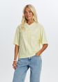 Sporty T-shirt met kant, lichtgeel, large