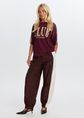 Parachutebroek met colourblock, donkerbruin, large