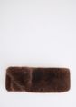 Faux fur sjaal, donkerbruin, large