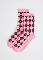 Argyle hart sokken, rose, large