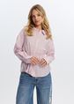 Gestreepte blouse met glitter, lichtroze, large