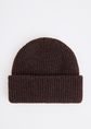 Soft rib beanie, donkerbruin, large