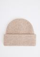 Soft rib beanie, zand, large