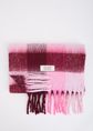 Geruite sjaal met label, rose, large