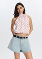 Polkadot balloon halter top, rood, large