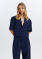 Cropped blazer korte mouw, donkerblauw, large