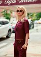 Cropped blazer korte mouw, bordeaux, melee, large