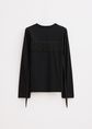 Longsleeve met franjes, zwart, large