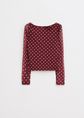 Mesh top met gathering, bordeaux, large