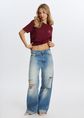 Destroyed baggy jeans, blauw, used light, large